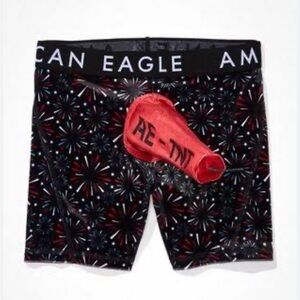 American Eagle Outfitters Black and Red Men's Boxer Briefs